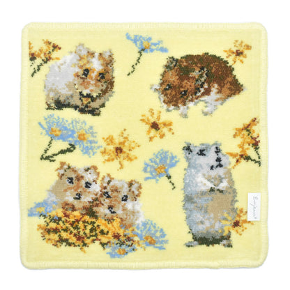 限定生産品 日本製 ハムスター シェニール織 ハンカチ Enjeau アーンジョー