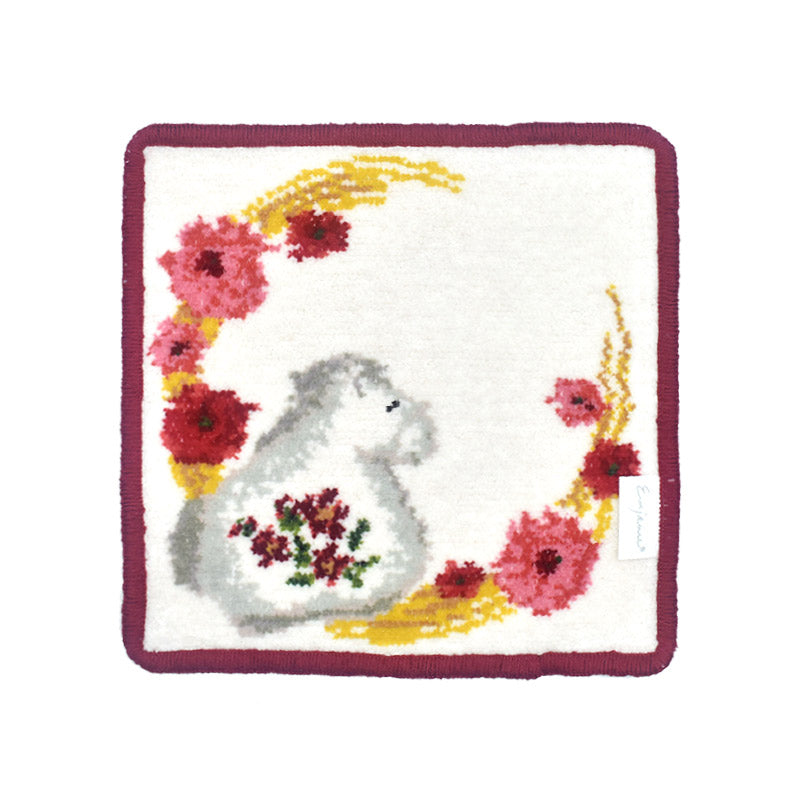 日本製 午柄 干支 ミニハンカチ シェニール織