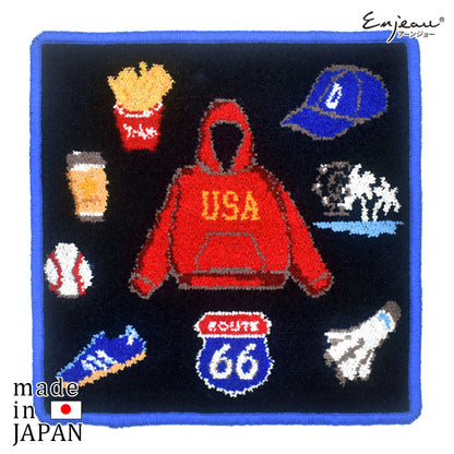 【2026年限定入荷】日本製 ハンカチ アメカジ タオルハンカチ シェニール織 アーンジョー