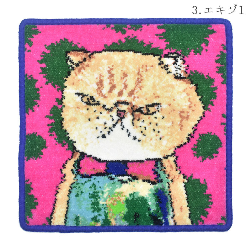 日本製 マンナイン mannine man9 猫キャラ シェニール織 タオル