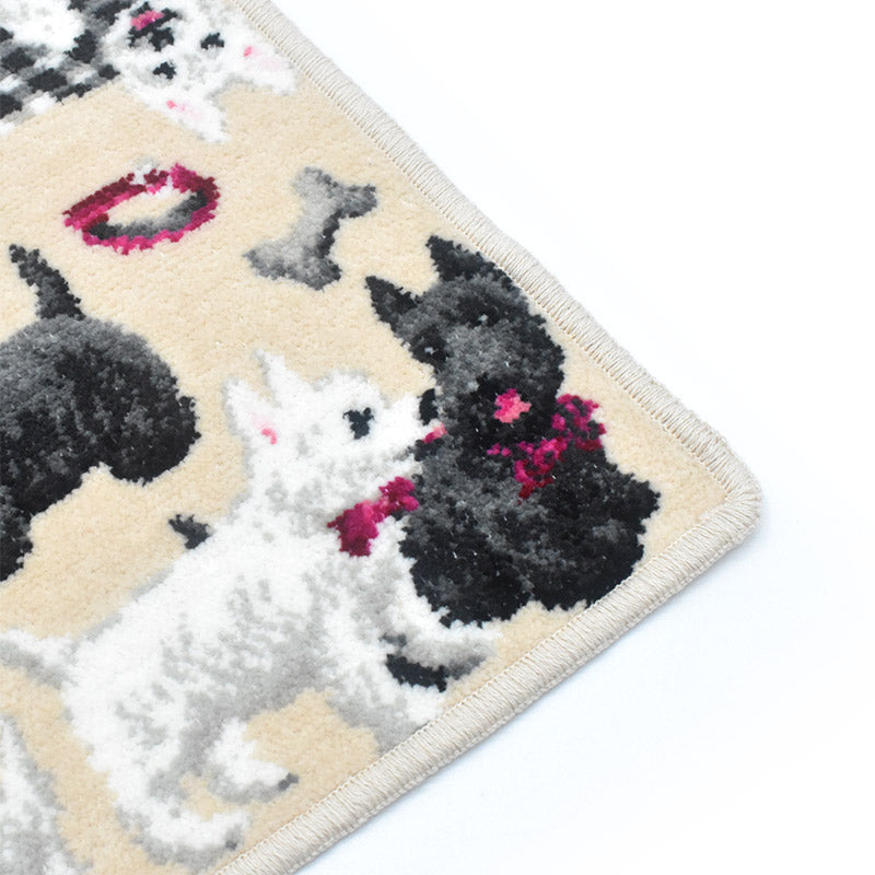 日本製 ホワイトテリア スコティッシュテリア EjPetit シェニール織 タオルハンカチ レディース Enjeau アーンジョー