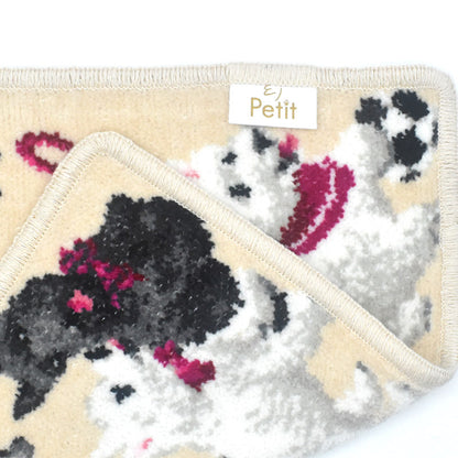 日本製 ホワイトテリア スコティッシュテリア EjPetit シェニール織 タオルハンカチ レディース Enjeau アーンジョー