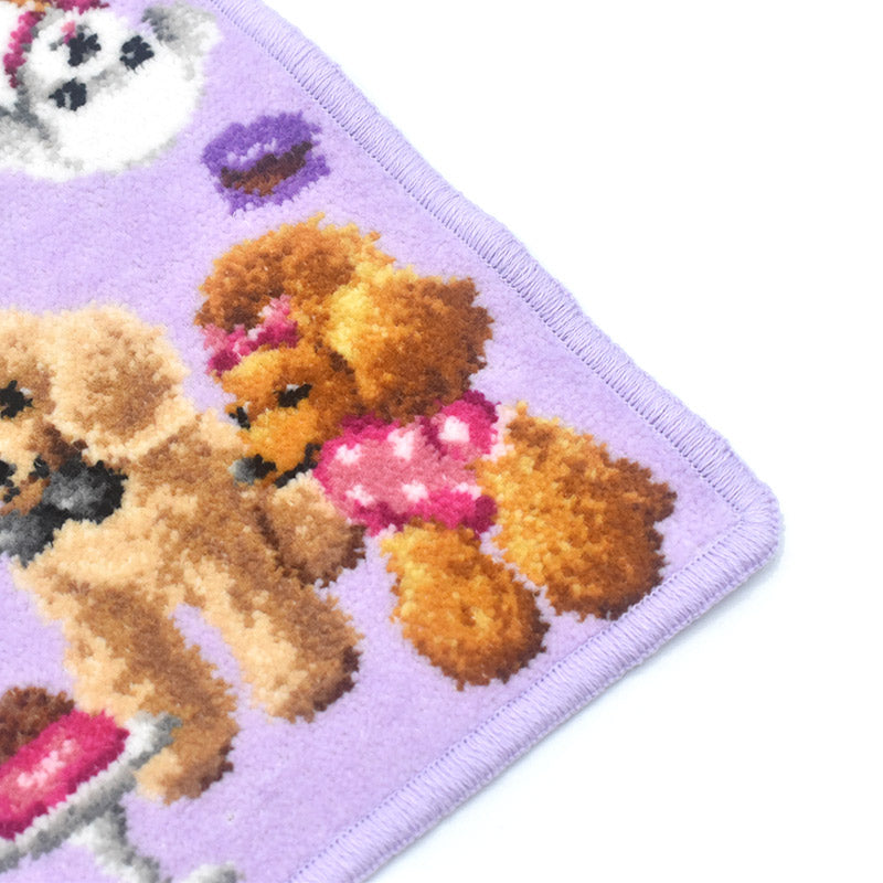 日本製 プードル サロン EjPetit シェニール織 タオルハンカチ レディース Enjeau アーンジョー