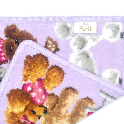 日本製 プードル サロン EjPetit シェニール織 タオルハンカチ レディース Enjeau アーンジョー