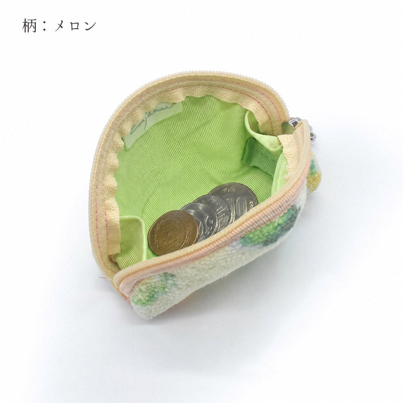 日本製 小銭入れ レモン 柄 コインケース 財布 シェニール織 アーンジョー