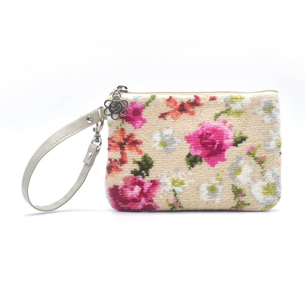 日本製 ステラ ストラップポーチ シェニール織 小物入れ Enjeau アーンジョー