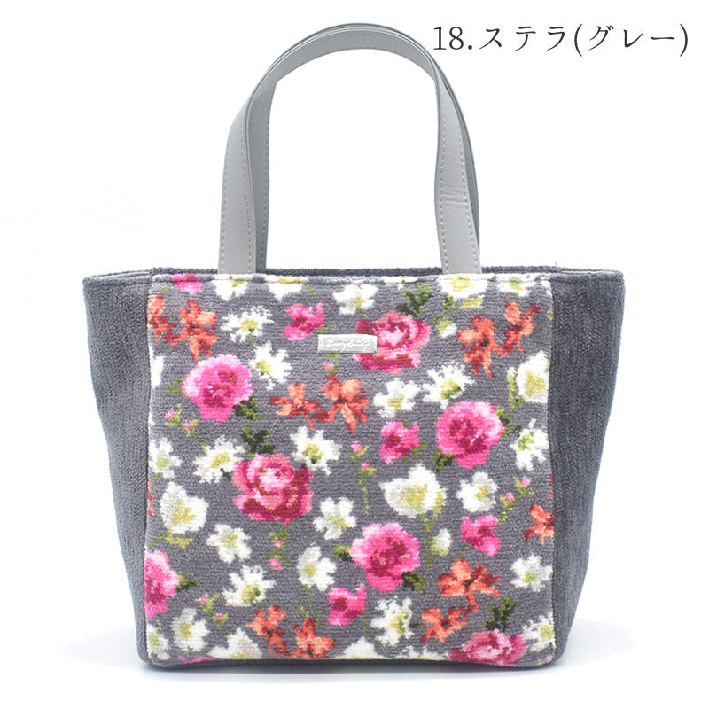 日本製  シェニール織 新型トートバッグ ハンドバッグ 軽量バッグ