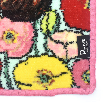 RUNE【内藤ルネ × アーンジョー】ポピーと少女 日本製 シェニール織 ハンカチ 限定商品