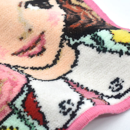 RUNE【内藤ルネ × アーンジョー】ポピーと少女 日本製 シェニール織 ハンカチ 限定商品