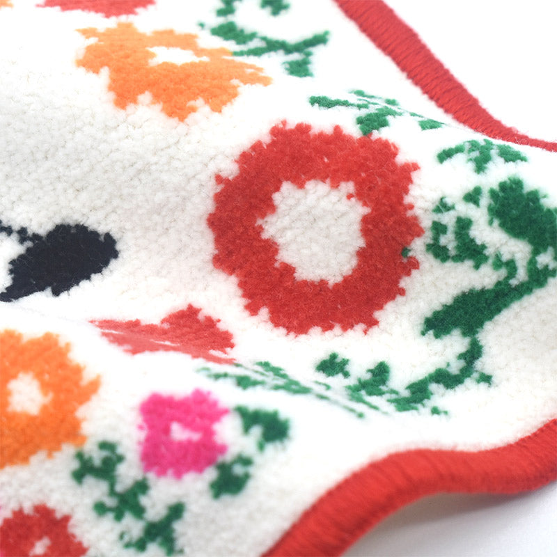 RUNE【内藤ルネ × アーンジョー】パンダフラワー 日本製 シェニール織 ハンカチ 限定商品