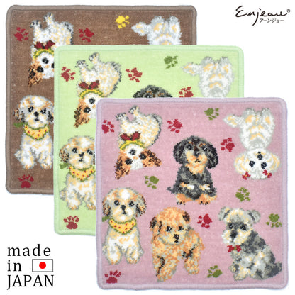 ※2枚以上ご購入で送料無料 セール 日本製 ドッグ シェニール織 ハンカチ