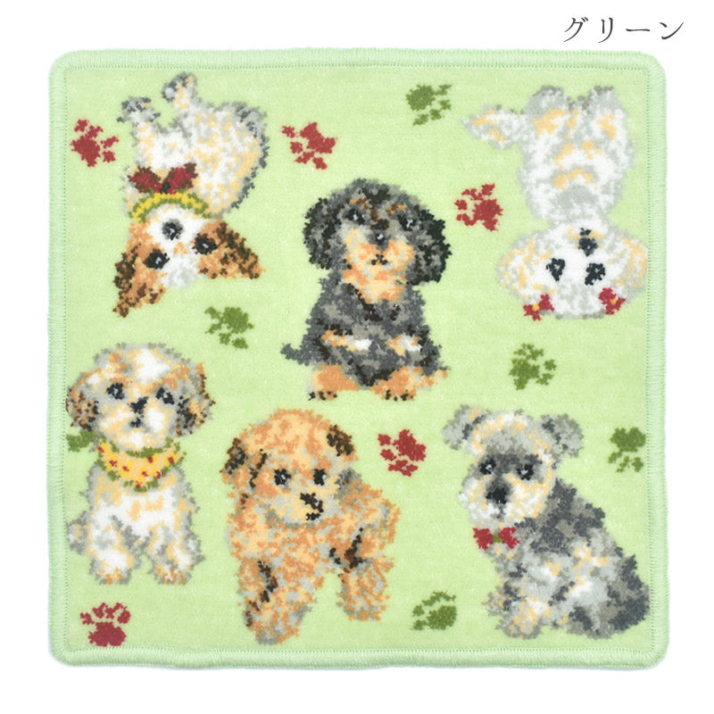 ※2枚以上ご購入で送料無料 セール 日本製 ドッグ シェニール織 ハンカチ