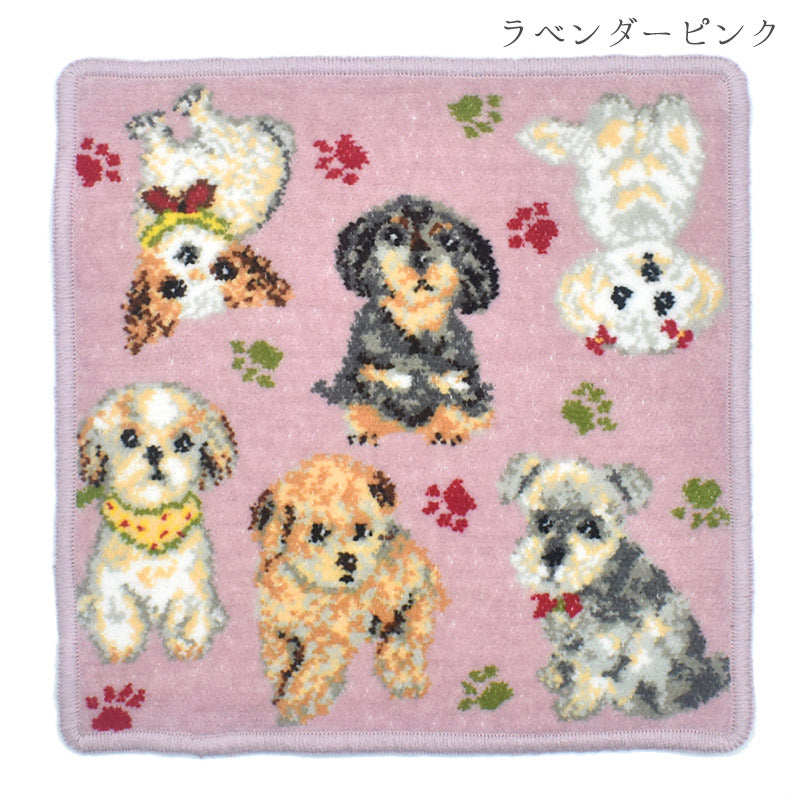 ※2枚以上ご購入で送料無料 セール 日本製 ドッグ シェニール織 ハンカチ