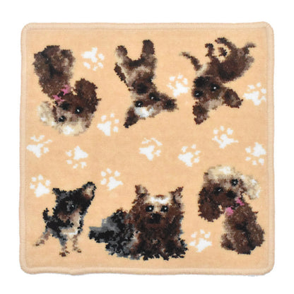 ※2枚以上ご購入で送料無料 セール 日本製 パピーズ 子犬 シェニール織 ハンカチ
