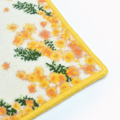 日本製 ミモザ柄 シェニール織 タオルハンカチ Enjeau アーンジョー 花柄