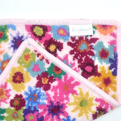 日本製 シェニール織 ハンカチ アンナ柄 タオルハンカチ ハンドタオル Enjeau アーンジョー