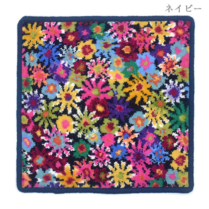 日本製 シェニール織 ハンカチ アンナ柄 タオルハンカチ ハンドタオル Enjeau アーンジョー