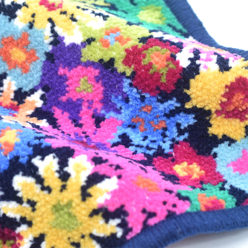 日本製 シェニール織 ハンカチ アンナ柄 タオルハンカチ ハンドタオル Enjeau アーンジョー