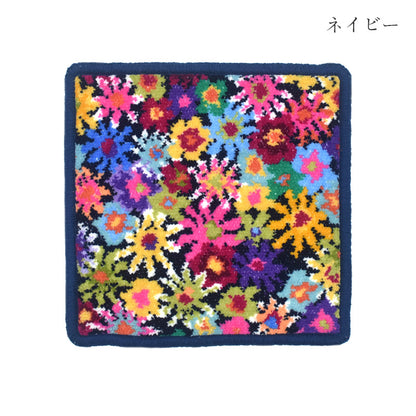 日本製 シェニール織 ミニハンカチ アンナ柄 小さめ 17cm タオルハンカチ ハンドタオル Enjeau アーンジョー