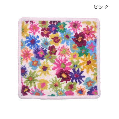 日本製 シェニール織 ミニハンカチ アンナ柄 小さめ 17cm タオルハンカチ ハンドタオル Enjeau アーンジョー