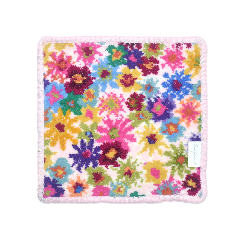 日本製 シェニール織 ミニハンカチ アンナ柄 小さめ 17cm タオルハンカチ ハンドタオル Enjeau アーンジョー