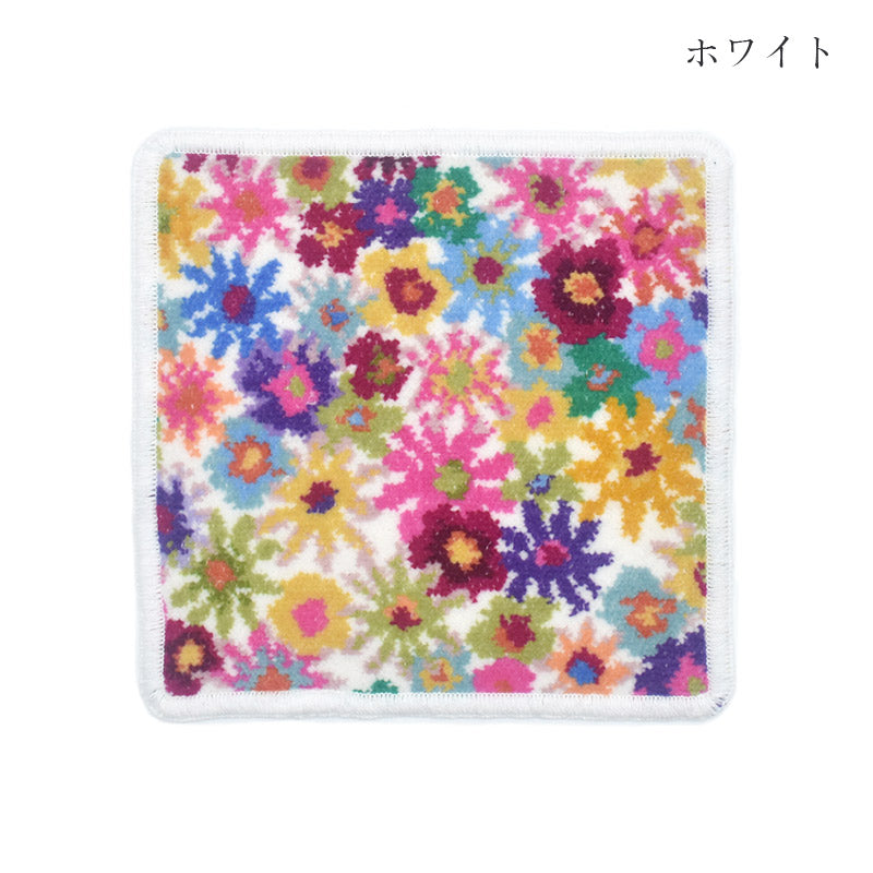 日本製 シェニール織 ミニハンカチ アンナ柄 小さめ 17cm タオルハンカチ ハンドタオル Enjeau アーンジョー