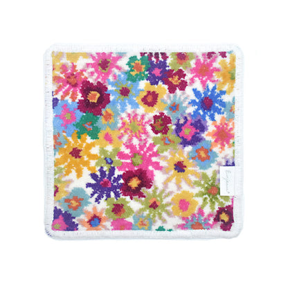 日本製 シェニール織 ミニハンカチ アンナ柄 小さめ 17cm タオルハンカチ ハンドタオル Enjeau アーンジョー