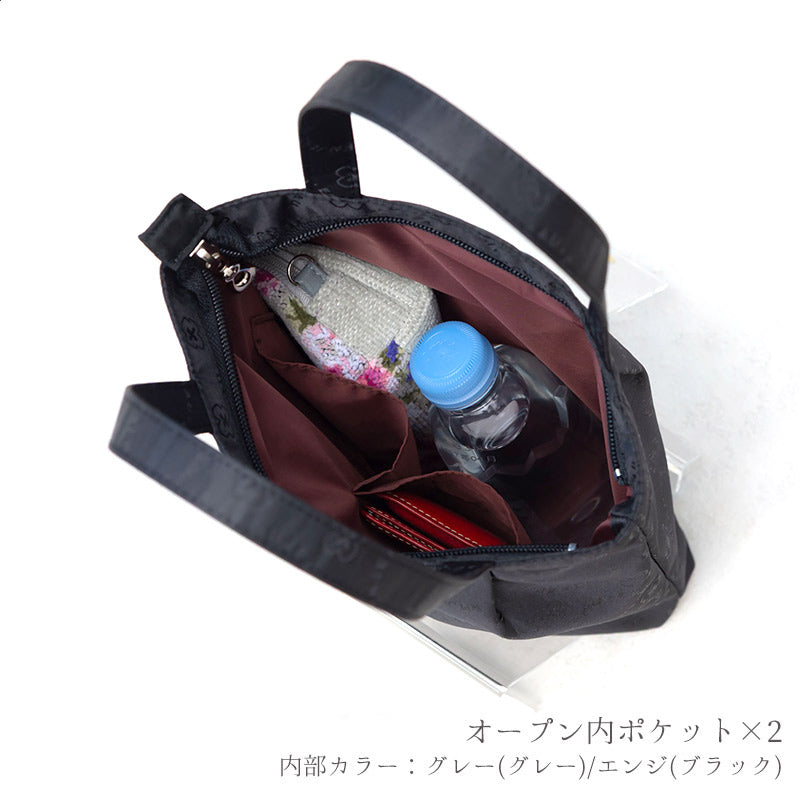日本製 カルム柄 縦型ミニトートバッグ ハンドバッグ 軽量 シェニール織