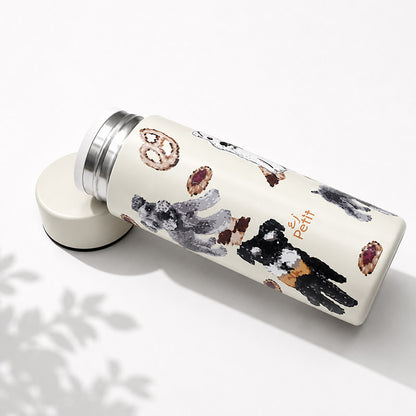 犬柄 水筒 保温 保冷 300ml 真空二重構造 ステンレス 魔法瓶 プードル シュナウザー ダックス Enjeau アーンジョー