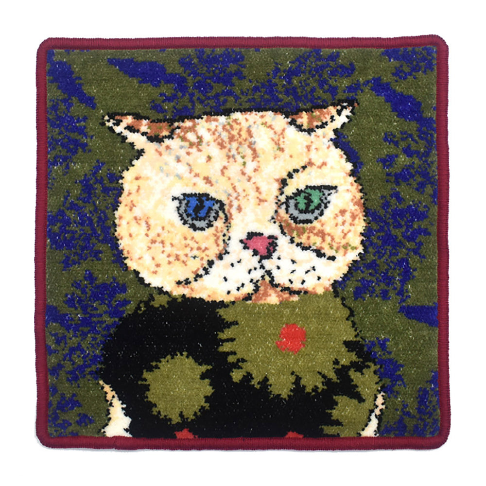 日本製 マンナイン mannine man9 猫キャラ シェニール織 タオルハンカチ Enjeau アーンジョー