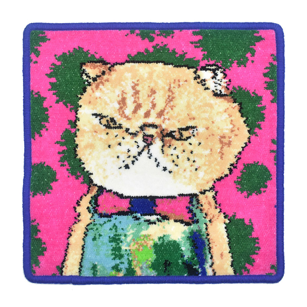 日本製 マンナイン mannine man9 猫キャラ シェニール織 タオルハンカチ Enjeau アーンジョー