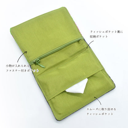 日本製 マンナイン mannine man9 猫キャラ ポケットティッシュ シェニール織 ポケット付き Enjeau アーンジョー