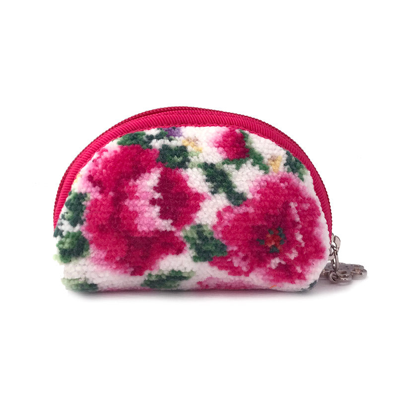 日本製 シェニール織 小銭入れ コインケース ロマンティックローズ 小さめ ギフトラッピング対応可 Enjeau アーンジョー