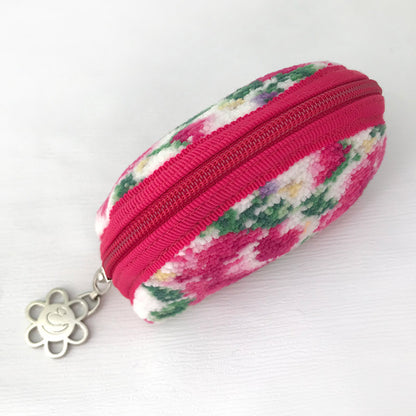 日本製 シェニール織 小銭入れ コインケース ロマンティックローズ 小さめ ギフトラッピング対応可 Enjeau アーンジョー