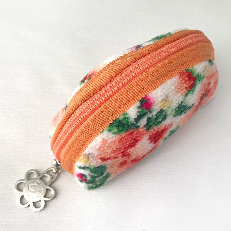 日本製 シェニール織 小銭入れ コインケース ロマンティックローズ 小さめ ギフトラッピング対応可 Enjeau アーンジョー