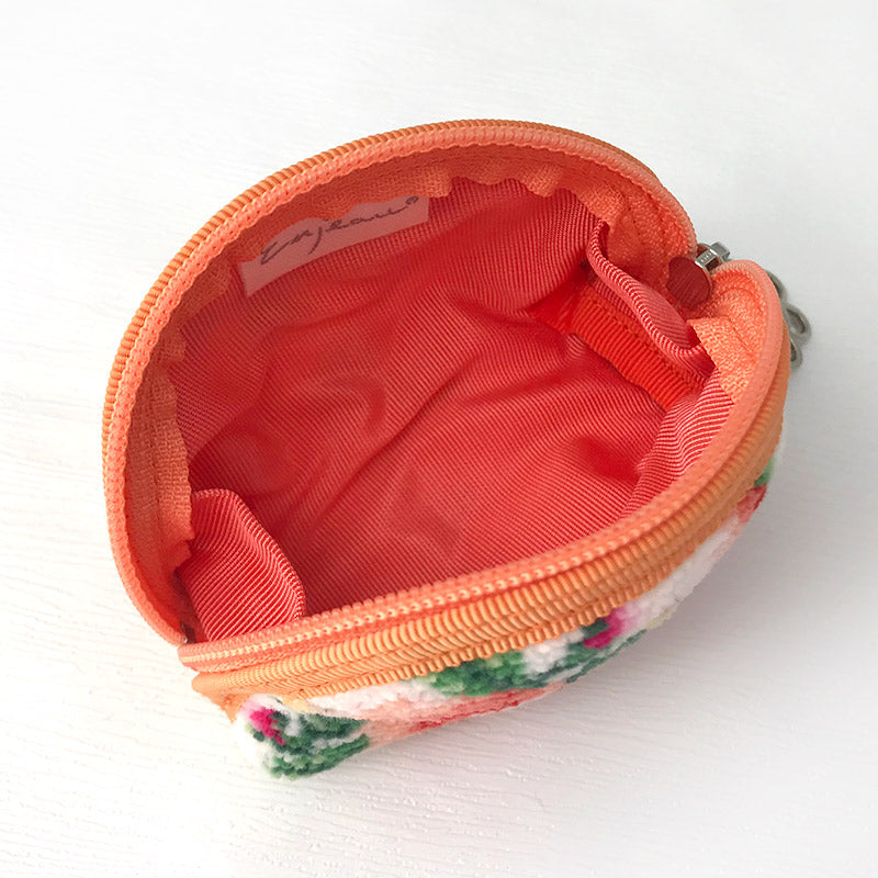 日本製 シェニール織 小銭入れ コインケース ロマンティックローズ 小さめ ギフトラッピング対応可 Enjeau アーンジョー