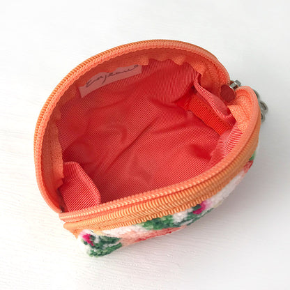 日本製 シェニール織 小銭入れ コインケース ロマンティックローズ 小さめ ギフトラッピング対応可 Enjeau アーンジョー