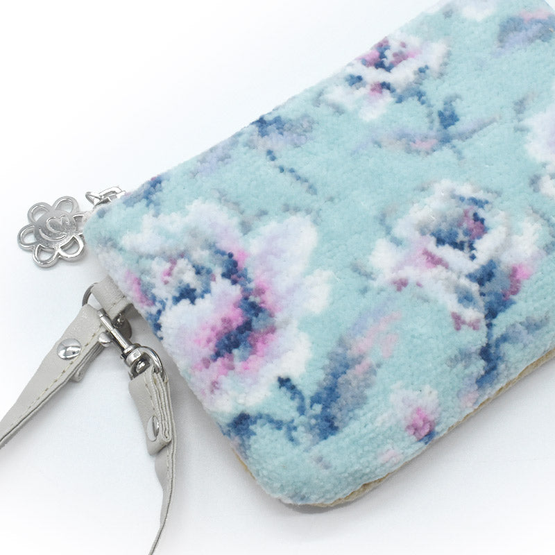 日本製 ストラップポーチ シェニール織 ローズパーク かばんに付けられる 小物入れ Enjeau アーンジョー