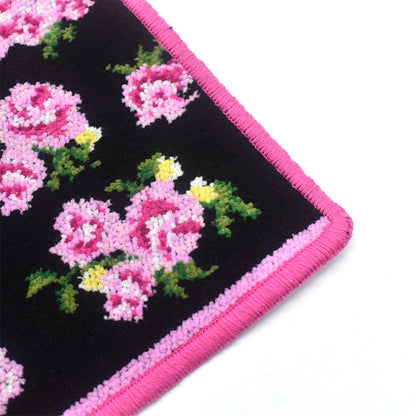 2枚以上ご購入で送料無料 セール 日本製 シェニール織 ハンカチ ペティーローズ 花柄 タオルハンカチ Enjeau アーンジョー