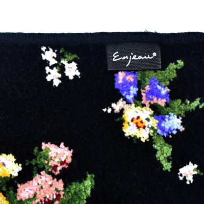 2枚以上ご購入で送料無料 セール 日本製 シェニール織 ハンカチ 小花と実 花柄 タオルハンカチ Enjeau アーンジョー