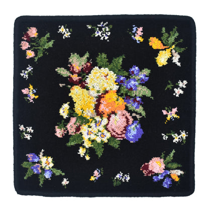 2枚以上ご購入で送料無料 セール 日本製 シェニール織 ハンカチ 小花と実 花柄 タオルハンカチ Enjeau アーンジョー