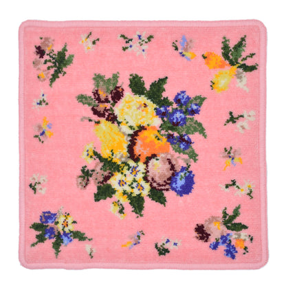 2枚以上ご購入で送料無料 セール 日本製 シェニール織 ハンカチ 小花と実 花柄 タオルハンカチ Enjeau アーンジョー