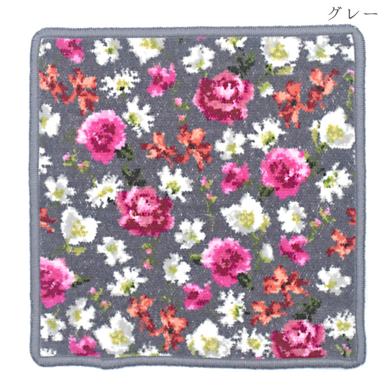 日本製 ステラ柄 シェニール織 ハンカチ ストラップミニポーチ ギフトセット ラッピング済み Enjeau 母の日