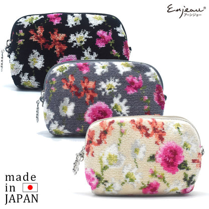 日本製 ステラ ミニポーチ シェニール織 Enjeau アーンジョー