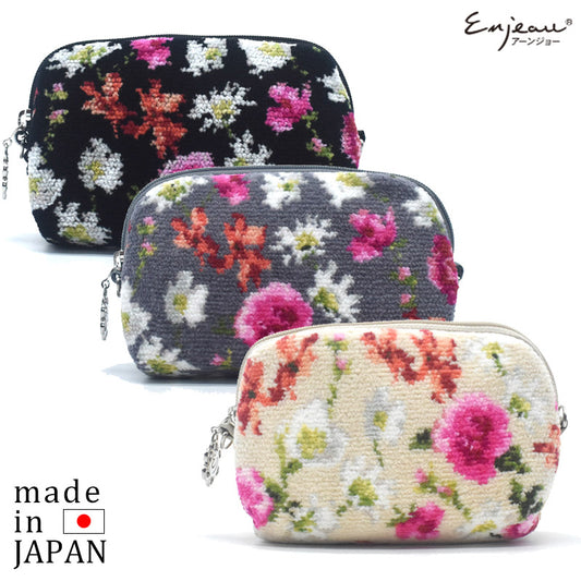 日本製 ステラ ミニポーチ シェニール織 Enjeau アーンジョー