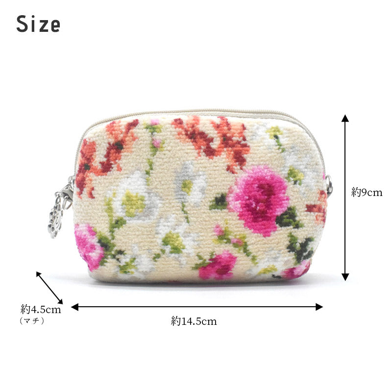 日本製 ステラ ミニポーチ シェニール織 Enjeau アーンジョー