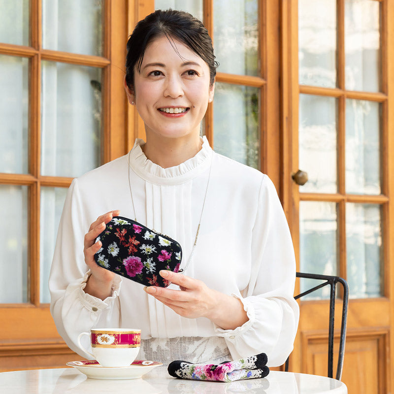 日本製 ステラ ミニポーチ シェニール織 Enjeau アーンジョー