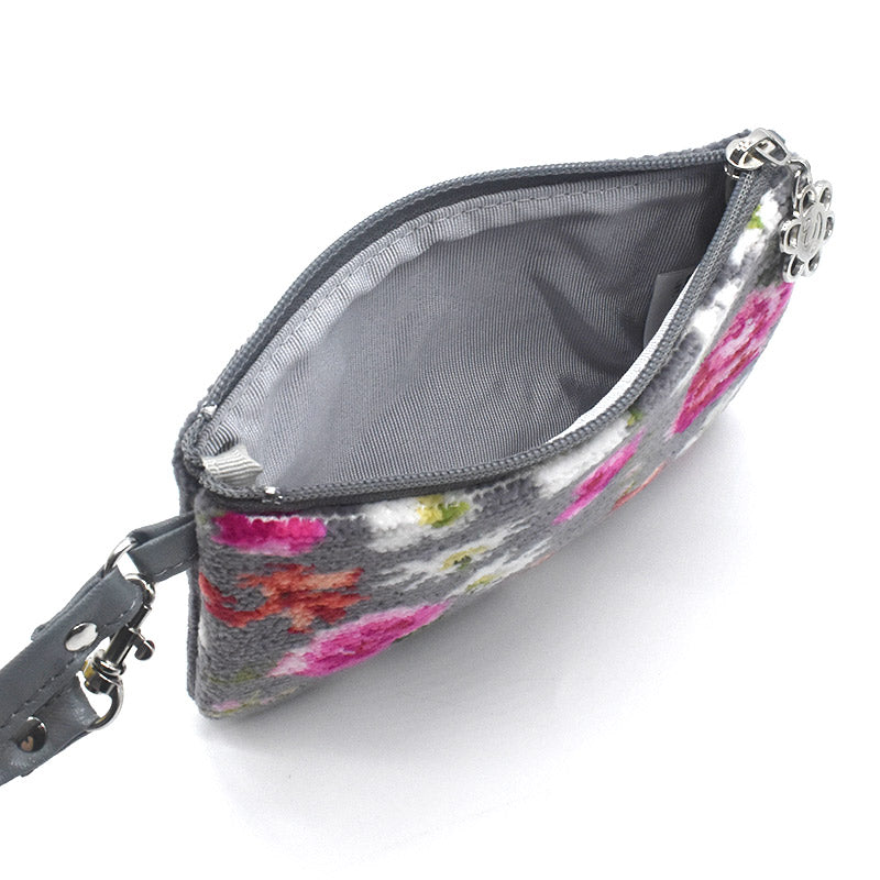 日本製 ステラ柄 シェニール織 ハンカチ ストラップミニポーチ ギフトセット ラッピング済み Enjeau 母の日