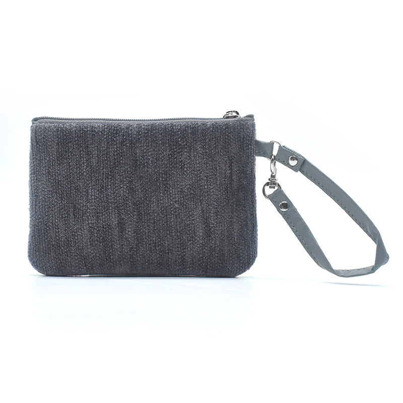 日本製 ステラ柄 シェニール織 ハンカチ ストラップミニポーチ ギフトセット ラッピング済み Enjeau 母の日