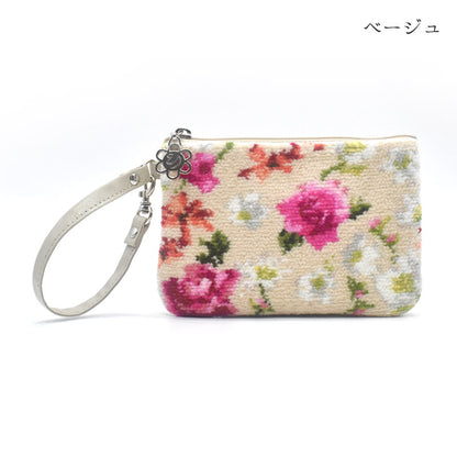 日本製 ステラ ストラップポーチ シェニール織 小物入れ Enjeau アーンジョー
